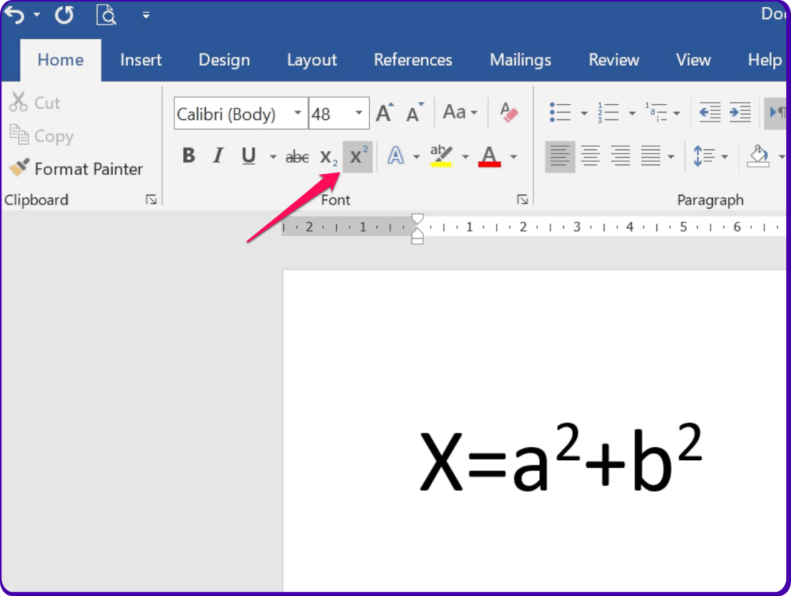 caraa membuat pangkat di ms word