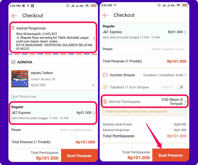 cara bayar di tempat shopee